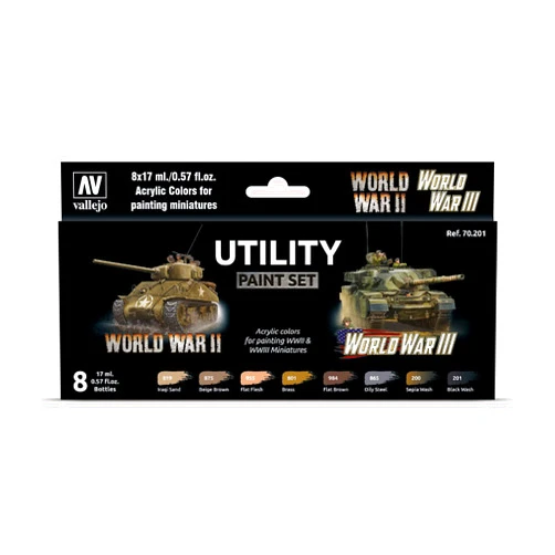 Vallejo MODEL COLOR SET: UTILITY PAINT SET (8)