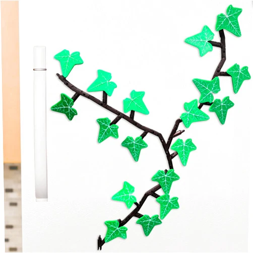 LGVOA 3 Pcs Ivy Fridge Magnet with Articulating Stems, 3D Printed Plant Refrigerator Magnets, DIY Creative Fridge Magnets Decorative Magnets, Magnetivy Fridge Vine Fridge Foliage (Green-3 Pcs)