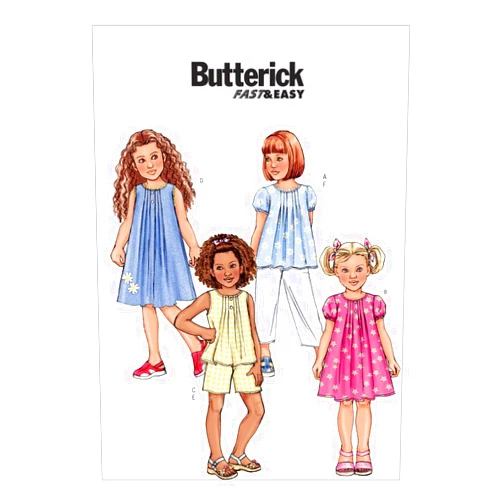 BUTTERICK PATTERNS B4176 Children's/Girls' Top, Dress, Shorts and Pants, Size 6-7-8