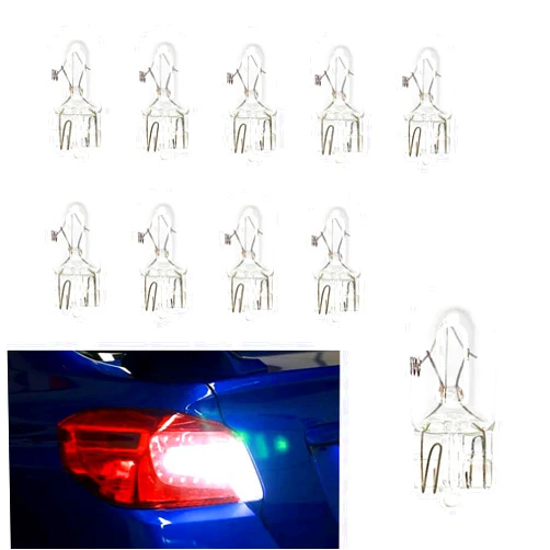 UZZH 10 PCS T10 168 192 Brake Light Bulb, 12V 5W Dual Wire Automotive Turn Signal/Tail Light/Reverse/DRL/Backup Bulbs Replacement, Universal Lighting Accessories for Cars, Trucks, SUVs (T10)