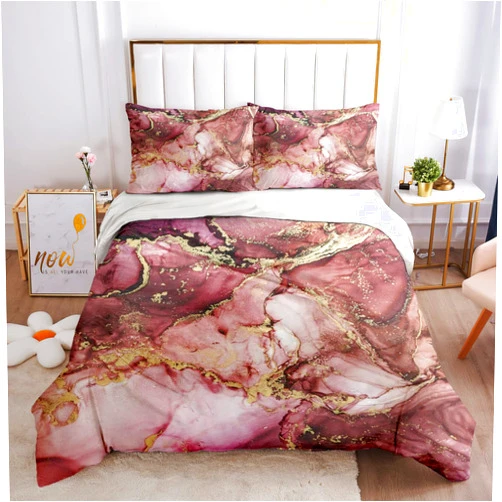 SRHMYWGY Duvet Cover Twin Size 3 Piece Set - Ultra Soft Microfiber Bedding Sets Bedspreads with Zipper Closure and 2 Pillow Shams, 3D Print Pink Floral Deluxe Relief (68 X 86 Inches)