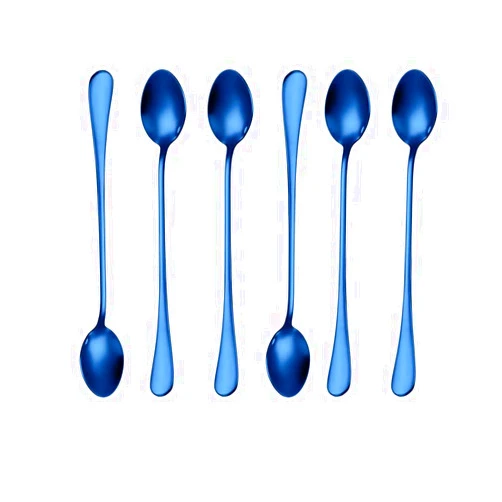 Wesdxc56 Demitasse Espresso Spoons, Coffee Spoon, 7.7Inches Stainless Steel Spoons for Dessert, Set of 6(blue)