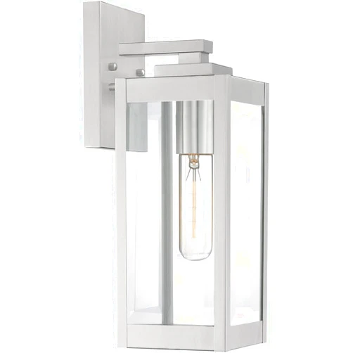 Quoizel WVR8405SS Westover Modern Industrial Clear Seedy Glass Small Outdoor Wall Sconce Lighting, 1-Light 100 Watt, 14