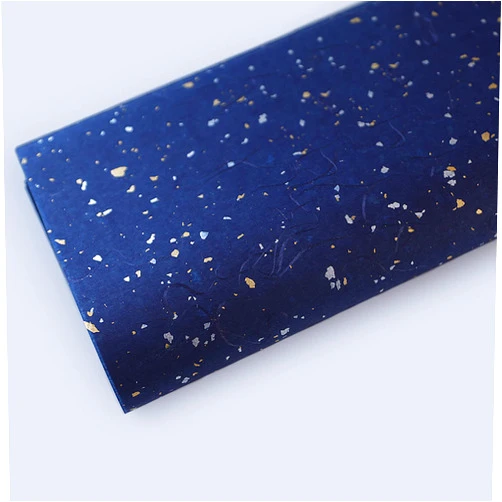 Banxidi Korean Gold and Silver Dot Gift wrapping paper Floral Wrapping Paper 10 Sheets Florist Supplies Waterproof Flower Bouquet Wrapping Paper Floral Supplies for Fresh Flowers, 23.6x23.6 Inch (Navy Blue)