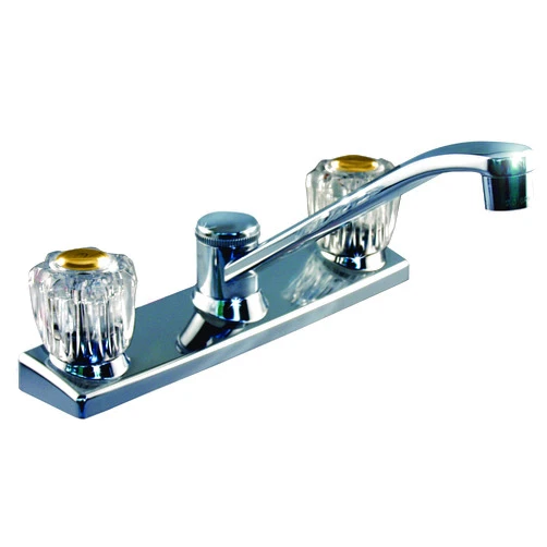 Aqua Plumb 1550450 AB1953 8-Inch Two-Handle Polished Chrome Kitchen Faucet with Spray