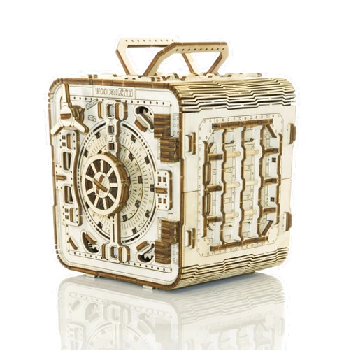 WOODEN.CITY Safe Puzzle Lock Box - Puzzle Safe Wood Model Kits for Adults - Wooden Safe Box Lock Puzzles for Adults - Mechanical Puzzle Box 3D Wood Puzzles - Wooden Puzzle Treasure Box 225 Parts