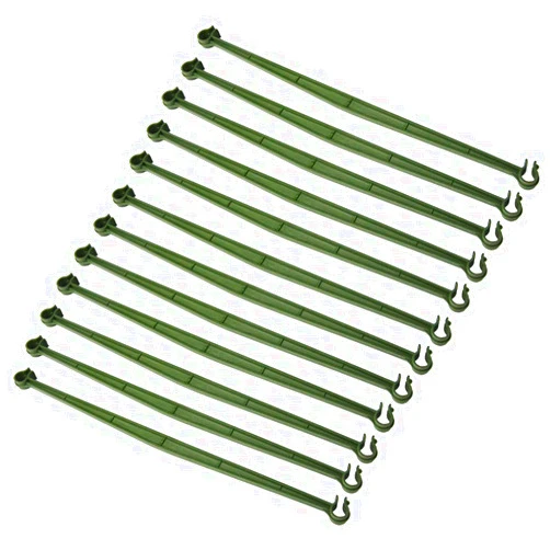 lasenersm 12 Pieces Plant Stake Connector Plant Trellis Connector Tomato Trellis Connector Tomato Support Cage Connectors Expandable Garden Trellis Plant Connector with 2 Buckles(Green, 11mm)