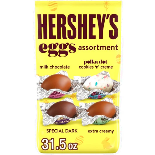 HERSHEY'S Assorted Flavored Eggs, Easter Candy Bag, 31.5 oz (158 Pieces)