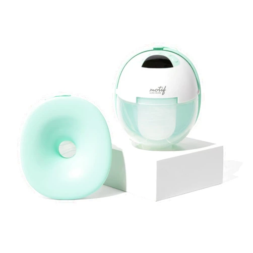Motif Medical Aura Glow Hands-Free Breast Pump for Breastfeeding - Portable Breast Pump w/Inbuilt Nightlight & 2 Bra Strap Adjusters - Lightweight, Wireless Hospital Grade Pump w/ 5 Flange Sizes