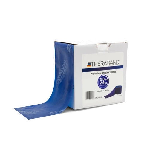 THERABAND Resistance Bands, 50 Yard Roll Professional Latex Elastic Band For Upper & Lower Body & Core Exercise, Physical Therapy, Pilates, Home Workout, Rehab, Blue, Extra Heavy, Level 5