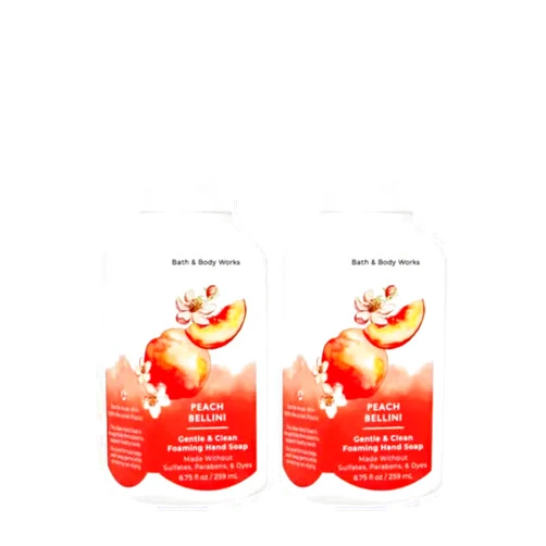 Bath & Body Works Bath and Body Works Gentle & Clean Foaming Hand Soap 8.75 Ounce 2-Pack (Peach Bellini)
