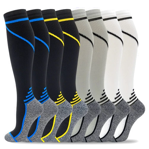 fenglaoda 8 Pairs Compression Socks for Men & Women 20-30 mmHg Knee High Nurse Pregnant Running Medical and Travel Athletic