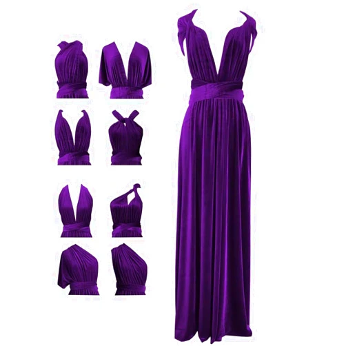 TPonline Velvet Infinity Dress with Bandeau Convertible Bridesmaid Dresses Plus Size Long Multiway Formal Evening Gowns