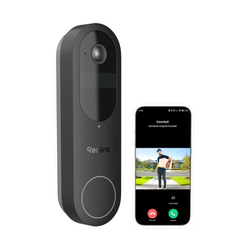 REOLINK Battery Doorbell Camera, 2K Security Video Doorbell Camera, 150°x150° View, 2.4/5 GHz WiFi, Battery or Wired Power, Two-Way Audio, Person/Vehicle/Package (Chime not Included)