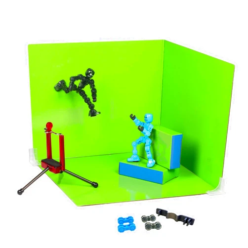 Zing Klikbot Zanimation Studio - includes 2 Klikbots, Phone Stand/Holder and 2 Sided Backdrop Screen, for Ages 6 and Up