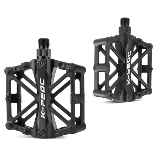 GPMTER Bike Pedals 9/16 for MTB, Mountain Road Bicycle Flat Pedal, with 16 Anti-Skid Pins -Universal Lightweight Aluminum Alloy Platform Pedal for Travel Cycle-Cross Bikes etc