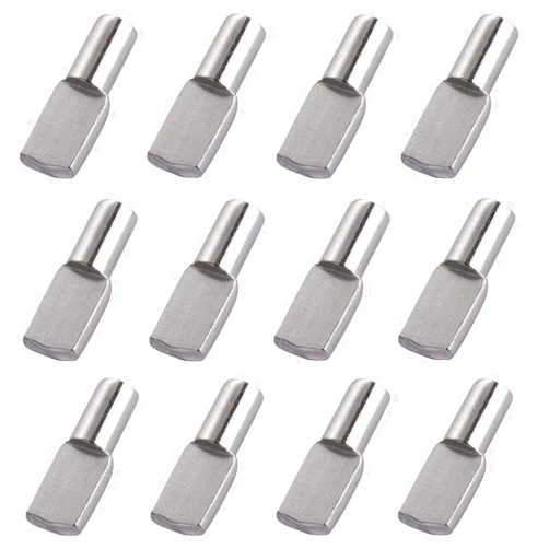 Delatanus 5mm Shelf Pegs Pins,60 Pieces Cabinet Furniture Spoon Shape Support Pegs for Shelves Nickel Plated