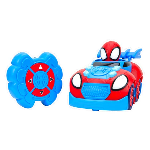 Spidey and his Amazing Friends Marvel Spidey and His Amazing Friends Web Crawler RC - Remote-Controlled Vehicle - Features Built-in Super Hero with 4 Controller Functions, Blue & Red