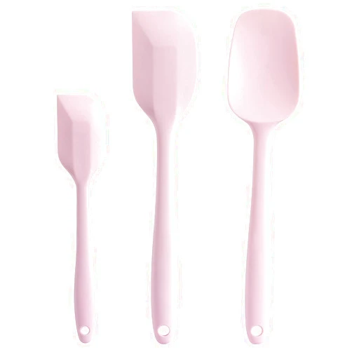 Cooptop Silicone Spatula Set - Rubber Spatula - 600°F Heat Resistant Baking Spoon & Spatulas (Pink)
