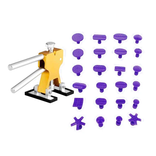 Amtion Paintless Dent Repair 25Pcs AUTO Paintless Dent Repair Puller Kits Glue Puller Blue Dent Lifter Slide Hammer Pro Tabs Suction Cup Different