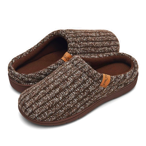 SaDuck Mens Slippers with Memory Foam, Cozy Arch Support Slippers for Men, Breathable and Warm Knit House Slippers