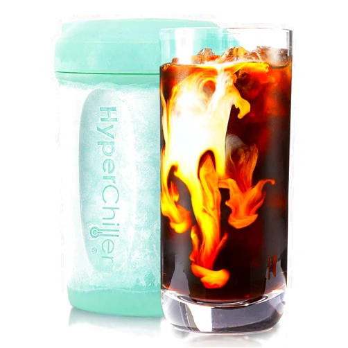HyperChiller HC1 Patented Iced Coffee/Beverage Cooler, NEW, IMPROVED,STRONGER AND MORE DURABLE! Ready in One Minute, Reusable for Iced Tea, Wine, Spirits, Alcohol, Juice, 12.5 Oz, Mint