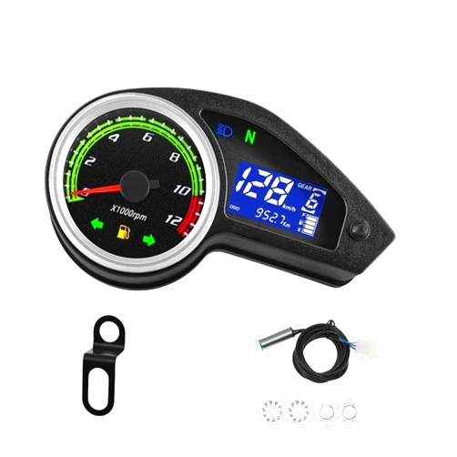 YBRAVO Motorcycle Odometer for h&ond&a XR150 XR150L XL150 CG150 GY200 Motorcycle Speedometer Tachometer Multifunction Digital Instrument, With bracket