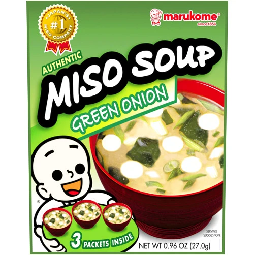Marukome Miso Inst Green Onion (3-Count), 0.96-Ounce Packages (Pack of 12)