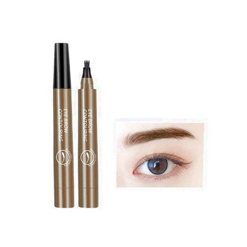 SHRADS Liquid Eyebrow Pencil with 4 Micro-Fork Tips, Eyebrow 4 Tip Brow Pencil Waterproof Brow Pen,Natural and Smudge-proof, Ainviata Microblading Eyebrow Tint Tattoo Pen Stays on All Day, (4#beige)