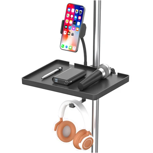 Chunxiao Functional Microphone Stand Tray with Adjustable Mic Stand Phone Holder - 8.7