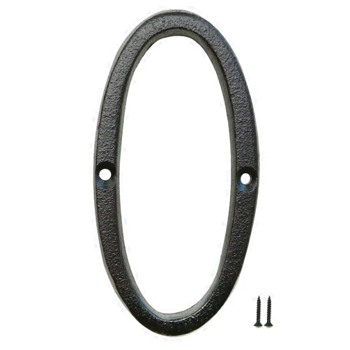 Fitous 5.5 Inch High Cast Iron House Numbe Outsider, Solid Home Address Numbers, Black Metal House Numbers Finished, Shopmall Farmhouse,Garage,Hotel,Office,Maximum Rust Protection (Number 0)