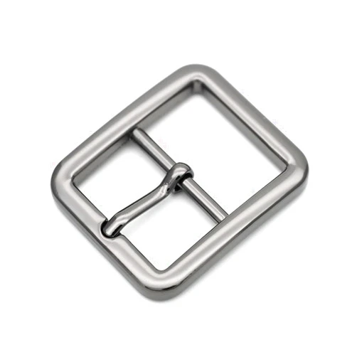 CRAFTMEMORE 4pcs Single Prong Belt Buckle Square Center Bar Buckles Leather Craft Accessories (1in - J455), (3/4in - 3110)