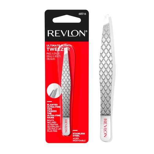 Revlon Ultimate Slant Tweezer, Hand-Finished Ultra-Fine Tips for Precise Hair Removal, Perfect for Tweezing The Tiniest Hairs, Made With Stainless Steel, 1 count