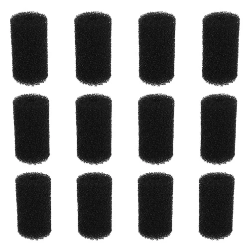 Generic Bluecell 12pcs 6 x 3.5cm Black Color Pre-Filter Foam Sponge Roll for Aquarium Fish Tank