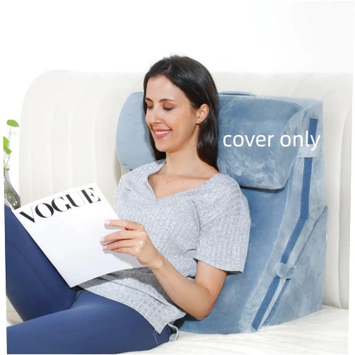 FSCGIFE Wedge Pillow Cover, Grey Plush Fabric Wedge Pillow Case Wedge Pillow Replacement, Removable & Machine Washable Wedge Pillow Case