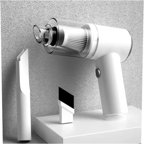 XBllcyiv Mini Vacuum Cleaner for Car,2 in 1 Keyboard Vacuum Cleaner Wireless Handheld,Car Vacuum with Brushless Motor High Power 120W Rechargeable Easy to Clean Car Interior (White)