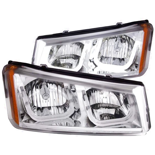 ANZO USA AnzoUSA 111313 CHEVY SILVERADO/AVALANCHE 03-06 CRYSTAL HEADLIGHTS U-BAR CHROME