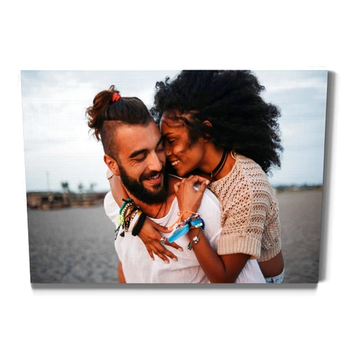 Renditions Gallery Personalized Couple Canvas Prints with your Photos, Custom Photo to Print Wall Art, Customized Picture Gifts for a Girlfriend, Boyfriend, Wife, Husband, Anniversary, 18x12 Inches