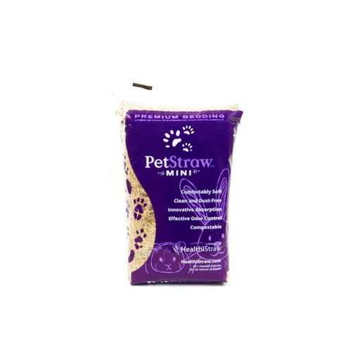 HealthiStraw PetStraw Mini, 38 L, All-Natural Multi-Length Wheat Straw Animal Bedding for Small Pets -Ideal for Tunneling and Burrowing, Soft - Sustainably Sourced