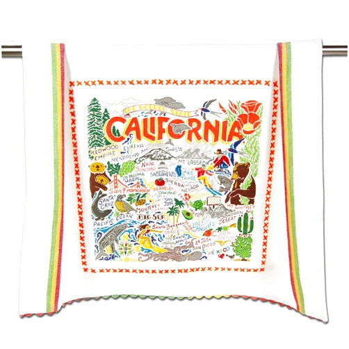 Catstudio California Dish Towel - U.S. State Souvenir Kitchen and Hand Towel with Original Artwork - Perfect Tea Towel for California Lovers, Travel Souvenir