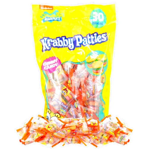 Frankford Spongebob Squarepants Krabby Patties Gummy Candy, Individually Wrapped Easter Basket and Egg Hunt Candies, 9.52 Ounces, 30 Piece