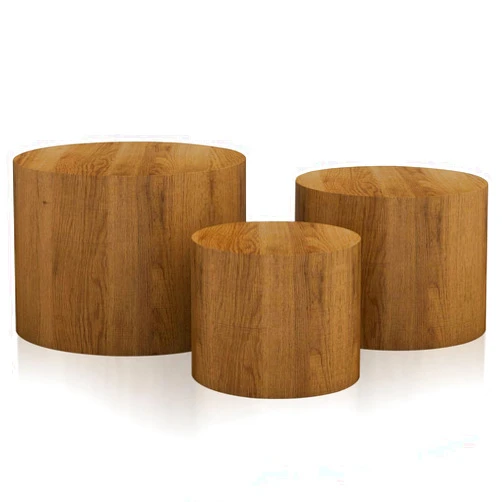 Vikiullf Nesting Coffee Table Set of 3, Round Wooden Coffee Tables, Modern Circle Table for Living Room, Bedroom, Accent Side Table End Table, Saving Space Design and No Need Assembly