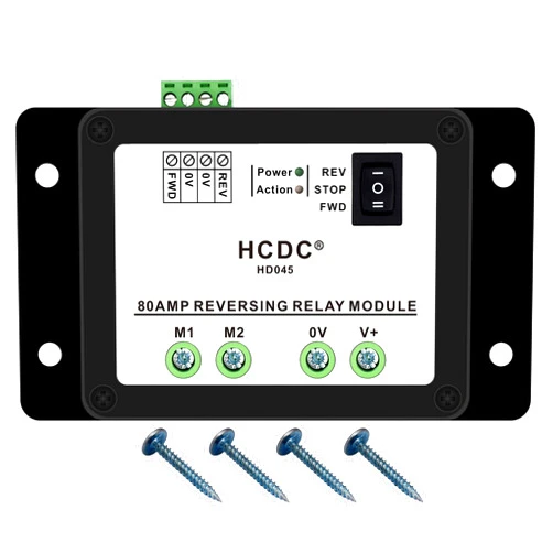 HCDC DC12V 80 Amp Forward and Reverse Relay Module for Motor/Linear Actuator, Reversing Relay Module