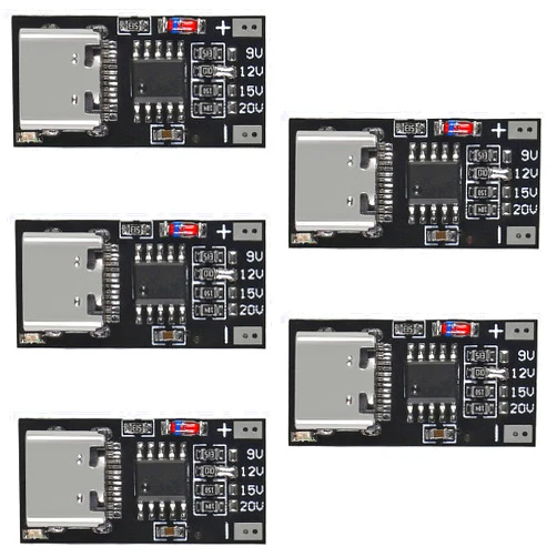DWEII 5PCS USB-C PD Trigger Board Module PD/QC Decoy Board Fast Charge USB Type-c to 12v High Speed Charger Power Delivery Boost Module