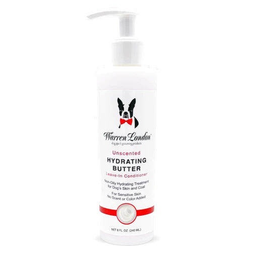 Warren London Hydrating Butter Leave in Pet Conditioner for Dogs | Lotion for Skin and Coat | Aloe Puppy & Dog Conditioner for Hair Detangler, Dry Skin, & Dandruff | Unscented 8oz
