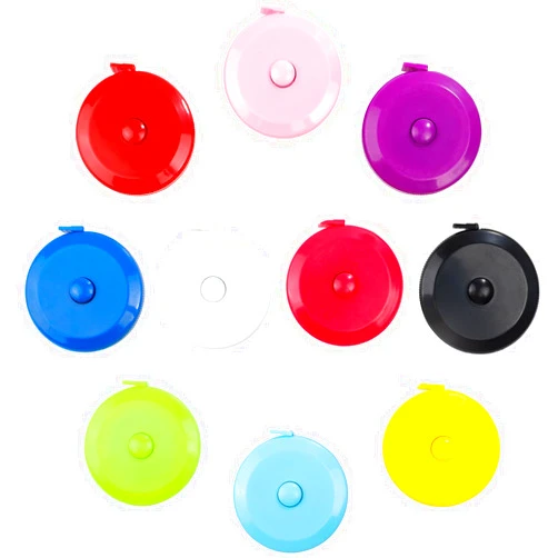 Suyncyi Soft Tape Measure,10 Pack Measuring Tape for Body Measurements Retractable,60-inch 1.5 Meter, Small Push Button Dual Sided Tape Measure Body Measuring (10)