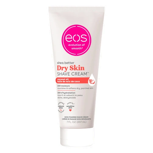 eos Shea Better Dry Skin Shaving Cream, Shave Cream for Women, Skin Care and Lotion with Coconut Oil, 24-Hour Hydration, 7 fl oz, Packaging May Vary