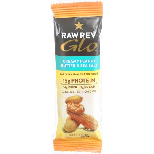 Raw Rev Glo Creamy Peanut Butter & Sea Salt Bar, 1.6 Oz