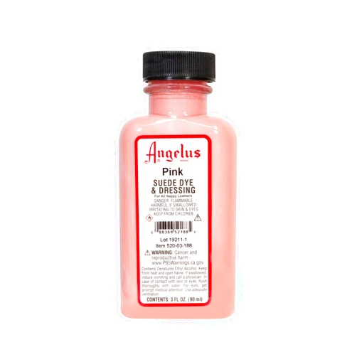 Angelus Brand Suede & Nubuck Dye & Dressing w/Applicator - 3 oz, Pink