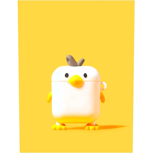 T-H-SEE Cute AirPods Case Cover Cartoon Funny Silicone Airpods Case Cute Chick Shape Cover for Airpods 1 2